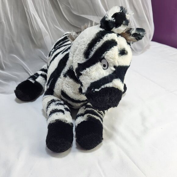 Kohls Cares 14" Zebra Black & White Striped Stuffed Plush Embroidered Eyes - Picture 2 of 12